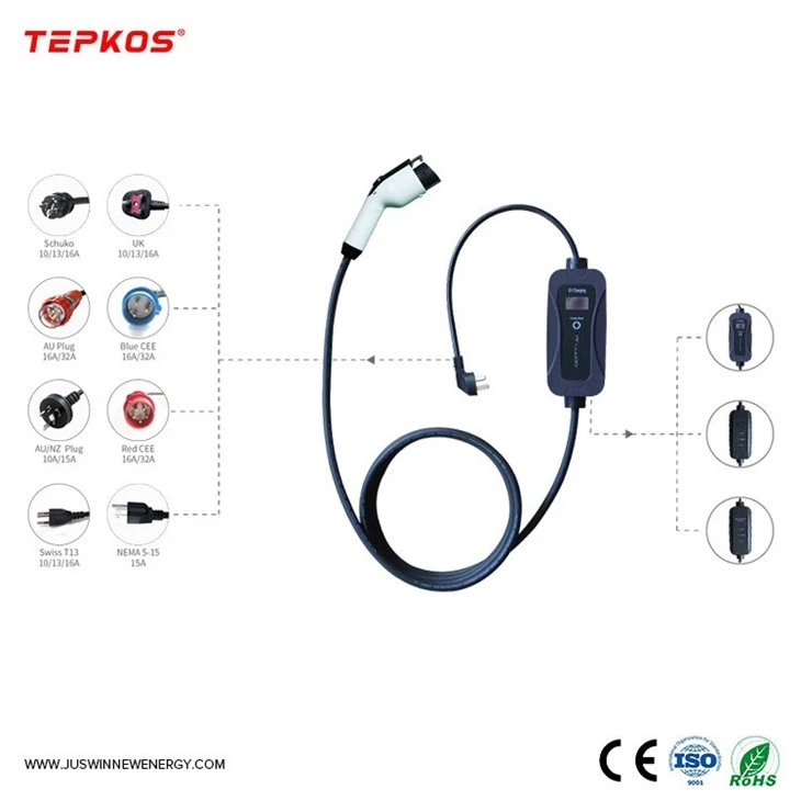 Electric Car Type 2 Portable Ev Charger